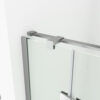 CSS17-4 SS17 - Brushed Nickel Semi Frameless Front & Return Shower Screen - 1150x850mm (Suit On 1200x900 Base)