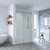 CSS20-1 SS20 - Brushed Nickel Wall to Wall Front Only Sliding Shower Screen - Multiple Sizes (1130-1750mm)