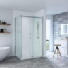 CSS20-3 SS20 - Brushed Nickel Sliding Door Shower Screen - 1200x900mm (Suit On Tiled Floor)