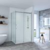 CSS20-4 SS20 - Brushed Nickel Sliding Door Shower Screen - 1200x900mm (Suit On Tiled Floor)