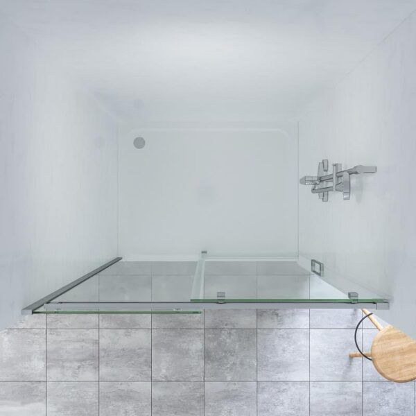 SS20 - Brushed Nickel Wall to Wall Front Only Sliding Shower Screen - Multiple Sizes (1130-1750mm)