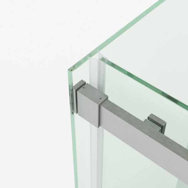 SS20 - Brushed Nickel Sliding Door Shower Screen - 1150x850mm (Suit On 1200x900 Base)