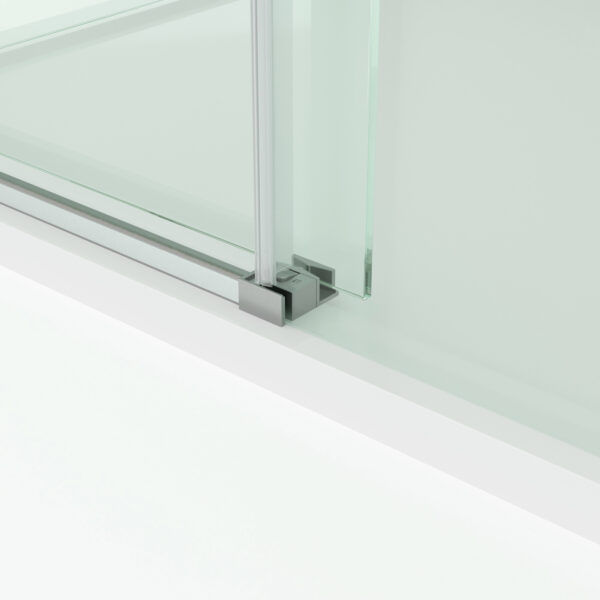 SS20 - Brushed Nickel Sliding Door Shower Screen - 1200x900mm (Suit On Tiled Floor)