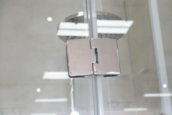 SS17 - Chrome Semi Frameless Front & Return Shower Screen - 850x850mm (Suit On 900x900 Base)