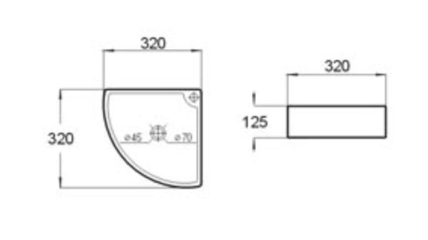 OSHD24 Gloss White Ceramic Basin 320x320x125mm