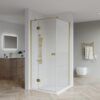 SS17-2 SS17 - Brushed Gold Semi Frameless Front & Return Shower Screen - 1150x850mm (Suit On 1200x900 Base)