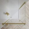 SS17-3 SS17 - Brushed Gold Semi Frameless Front & Return Shower Screen - 1150x850mm (Suit On 1200x900 Base)
