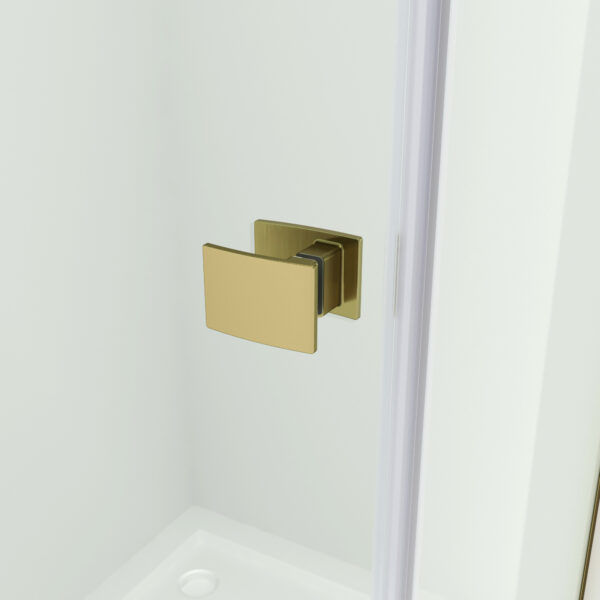 SS17 - Brushed Gold Semi Frameless Front & Return Shower Screen - 1150x850mm (Suit On 1200x900 Base)