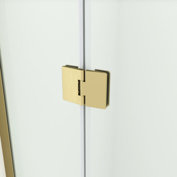 SS17 - Brushed Gold Semi Frameless Front & Return Shower Screen - 1150x850mm (Suit On 1200x900 Base)