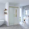 SS20-1 SS20 - Brushed Gold Wall to Wall Front Only Sliding Shower Screen - Multiple Sizes (1130-1750mm)