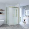 SS20-3 SS20 - Brushed Gold Sliding Door Shower Screen - 1150x850mm (Suit On 1200x900 Base)