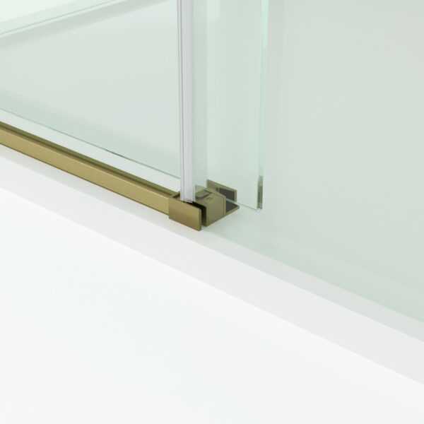 SS20 - Brushed Gold Sliding Door Shower Screen - 1150x850mm (Suit On 1200x900 Base)