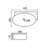 TB 422 OSTB422 Gloss White Ceramic Basin 420x280x130mm