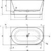 Bath19-1400L BATH 19 - Left Corner Freestanding Bath 1400mm