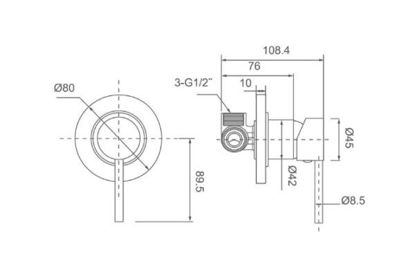 EC509CGM Gun Metal Shower Mixer