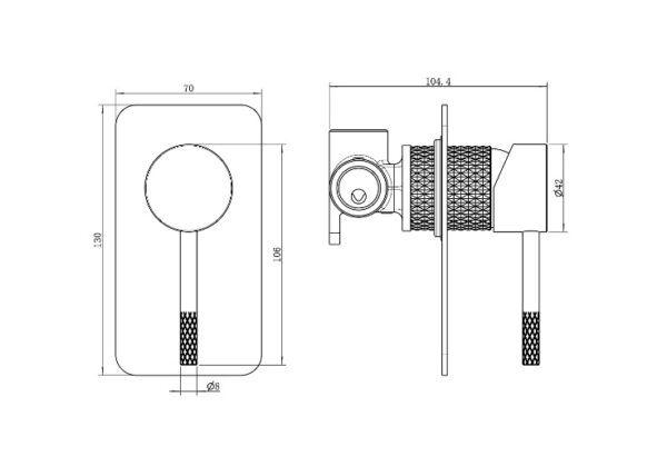 EC7508GM Gun Metal Shower Mixer
