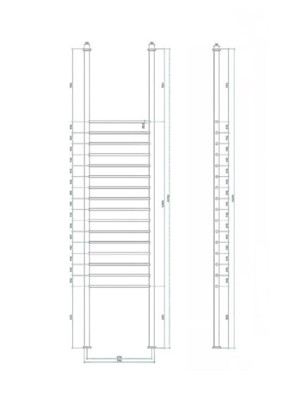 Thermogroup Straight Round Floor to Ceiling Heated Towel Rail