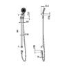 NRO004CH Care Chrome 25mm Grab Rail and Adjustable Shower Rail Set 900mm