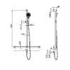 NRO006BN-1 NRO006BN Care Brushed Nickel 32mm T Bar Grab Rail and Adjustable Shower Set 1100x750mm