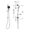 NRO251905GBG-3 NRO251905GBG Brushed Gold Round Shower Rail with Air Shower