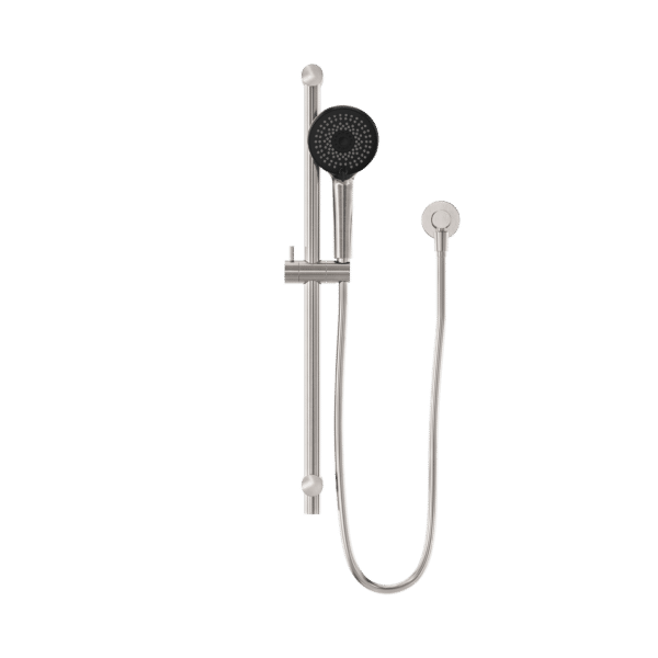 NRO318BN Brushed Nickel Round Metal Project Rail Shower