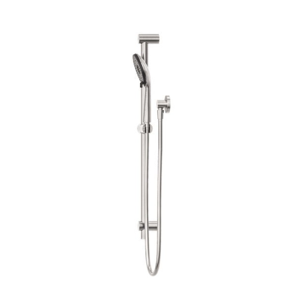 NRO318BN Brushed Nickel Round Metal Project Rail Shower