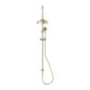 NRO210501AB Aged Brass Twin Shower With White Porcelain Hand Shower