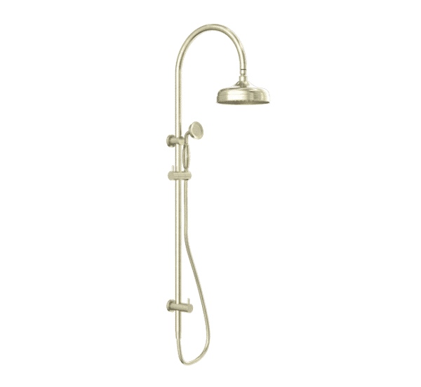 NRO210502AB Aged Brass Twin Shower with Metal Hand Shower