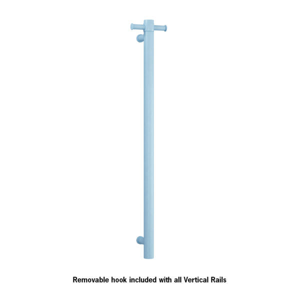 Thermogroup 12V Horizon Blue Straight Round Vertical Single Heated Towel Rail 900mm
