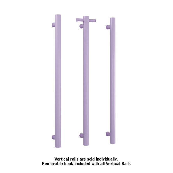 Thermogroup 12V Lilac Satin Straight Round Vertical Single Heated Towel Rail 900mm