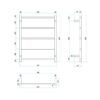 Thermogroup Matt Black Straight Round Ladder Towel Rail