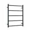 Thermogroup Matt Black Straight Round Ladder Towel Rail
