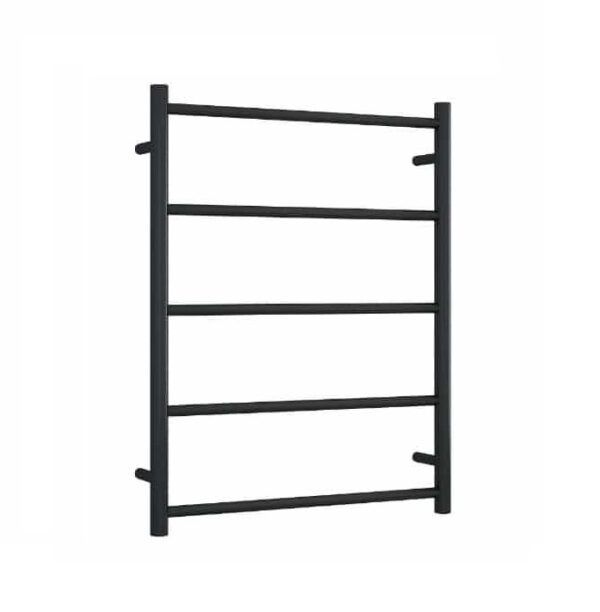 Thermogroup Matt Black Straight Round Ladder Towel Rail
