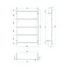Thermogroup Matt Black Square Non-Heated Ladder Towel Rail