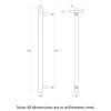 Thermogroup 12V Horizon Blue Straight Round Vertical Single Heated Towel Rail 900mm