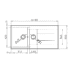 BV-10050BLK-1 BV-10050BLK Black Double Bowl Kitchen Sink 1000x500mm