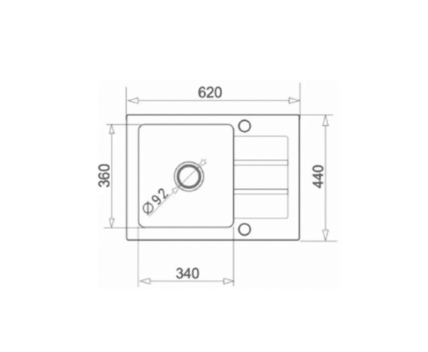 BV-6244BLK Black Single Bowl Kitchen Sink 620x440mm