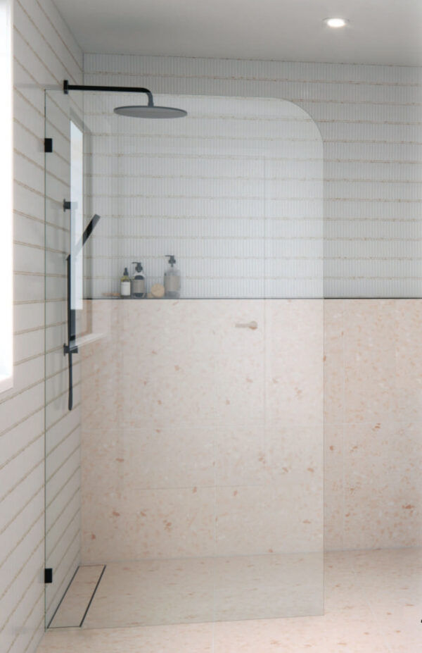 Con Radius/Round Corner Walk In Shower Screen - Colour