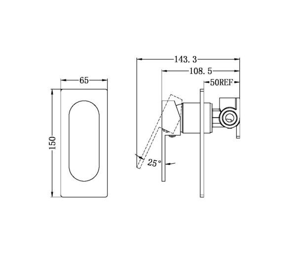 NR 3013-11-BN Brushed Nickel Shower Mixer