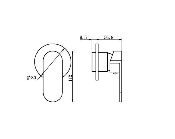 NR 3013-11D-BN Brushed Nickel 80mm Round Plate Shower Mixer