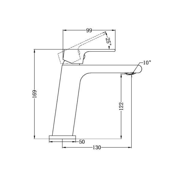 NRO21501BG Brushed Gold Basin Mixer