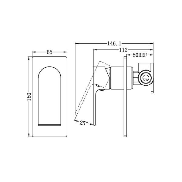 NRO21511BG Brushed Gold Shower Mixer