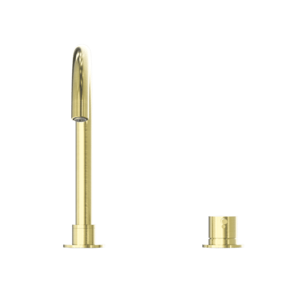 NRO21901BBG Brushed Gold Hob Basin Mixer Round Swivel Spout