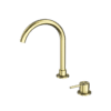 NRO21901BBG Brushed Gold Hob Basin Mixer Round Swivel Spout