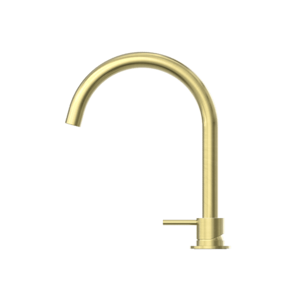 NRO21901BBG Brushed Gold Hob Basin Mixer Round Swivel Spout