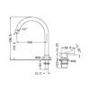 NRO21901BBN-4 NRO21901BBN Brushed Nickel Hob Basin Mixer Round Swivel Spout