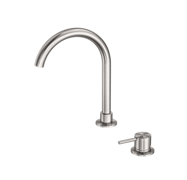 NRO21901BBN Brushed Nickel Hob Basin Mixer Round Swivel Spout