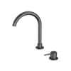 NRO21901BGM Gun Metal Hob Basin Mixer Round Swivel Spout