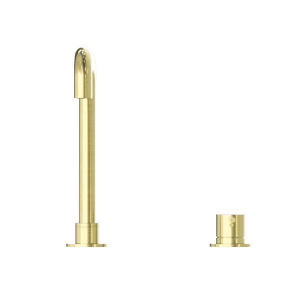 NRO21901CBG Brushed Gold Hob Basin Mixer Square Swivel Spout