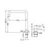 NRO21901CBG-3 NRO21901CBG Brushed Gold Hob Basin Mixer Square Swivel Spout